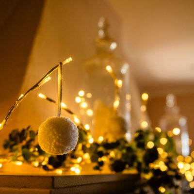 White Pom Pom Tree Baubles 5