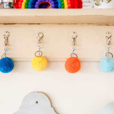 Pom Pom Round Keyrings 3