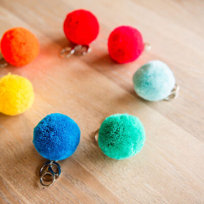 Round Pom Pom Keyrings