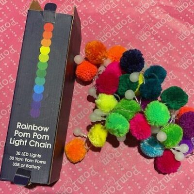 SALE Rainbow Sample Pom Pom Lights