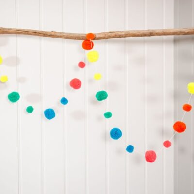 Neon Pastel Bright pom pom garland
