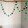 pom pom garland with different green pom poms