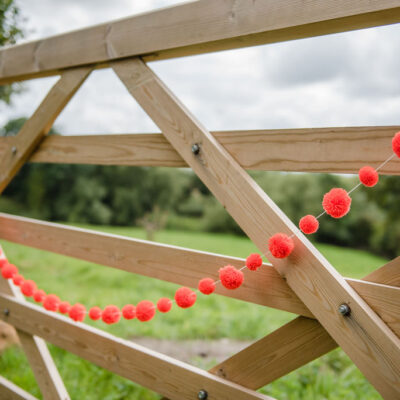 Orange Pom Pom Garland 5