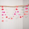 Flamingo Pink Pom Pom Garland 1