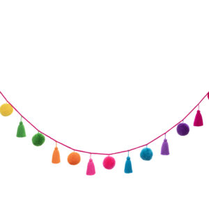 Jumbo pom pom tassel garland fiesta