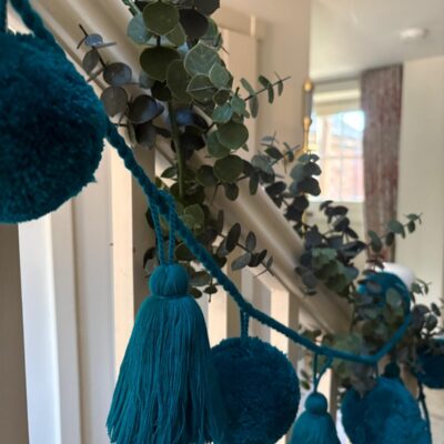 Jumbo pom pom and tassel garland jade green 9 Jumbo pom pom and tassel garland jade green - Image 3